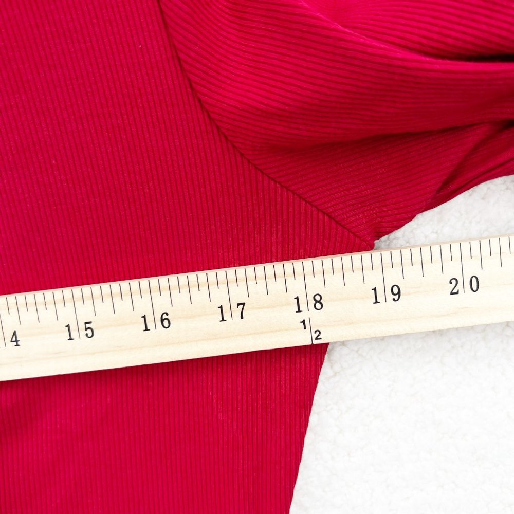 Zara Red Polo long sleeve Cotton T shirt Mini Dress Size L NEW - Picture 10 of 12